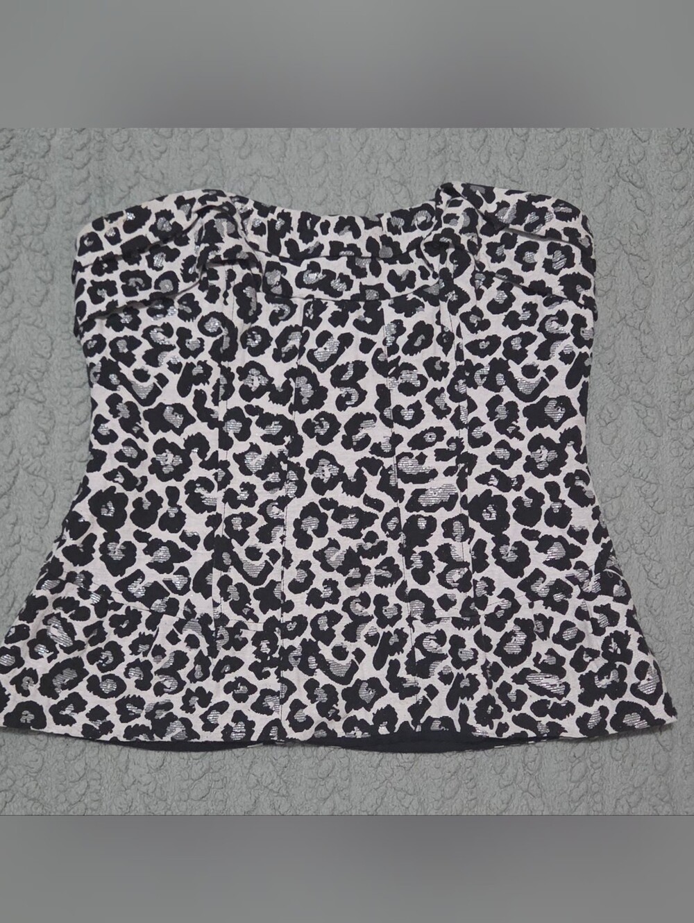 Moda International Black and White Leopard Corset Top
